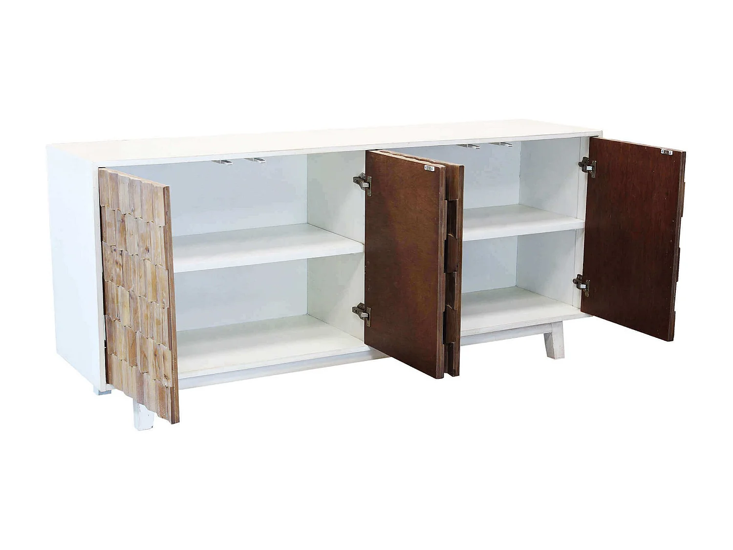 MilaniHome.it - porta TV con decoro in legno di design moderno per salotto cucina sala da pranzo cm 180x45x80 hdi coloreBianco