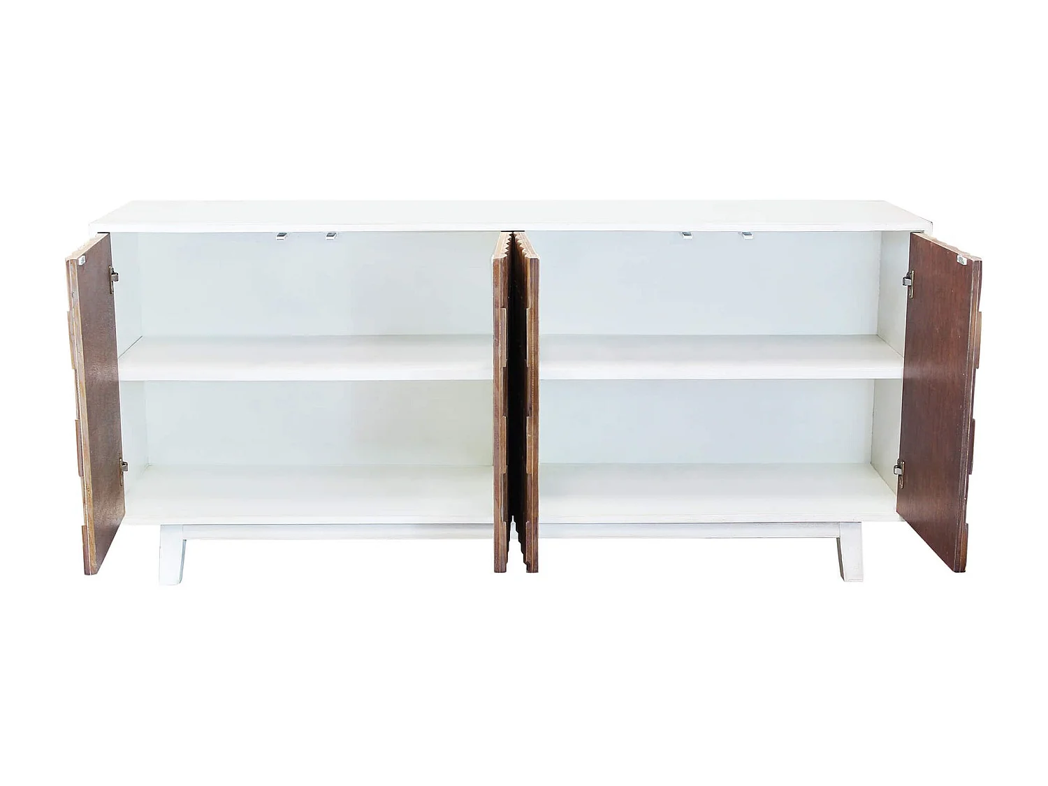 MilaniHome.it - porta TV con decoro in legno di design moderno per salotto cucina sala da pranzo cm 180x45x80 hdi coloreBianco