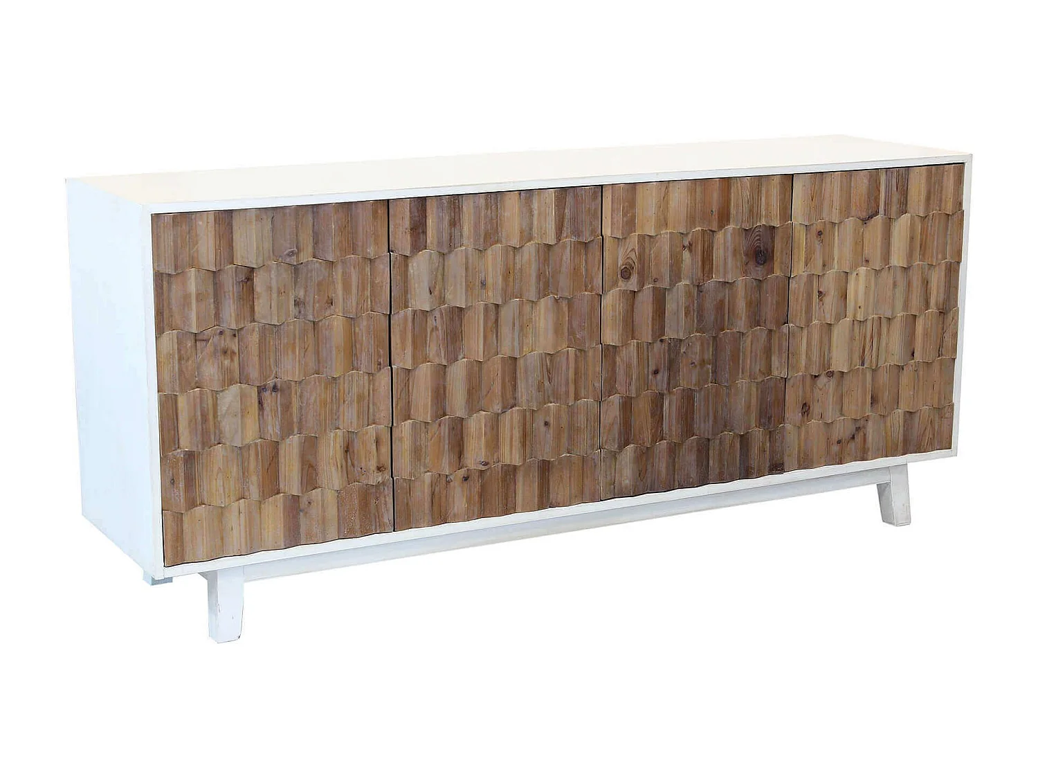 MilaniHome.it - porta TV con decoro in legno di design moderno per salotto cucina sala da pranzo cm 180x45x80 hdi coloreBianco