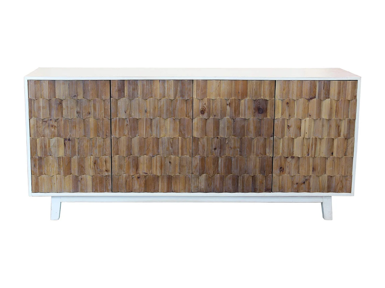 MilaniHome.it - porta TV con decoro in legno di design moderno per salotto cucina sala da pranzo cm 180x45x80 hdi coloreBianco
