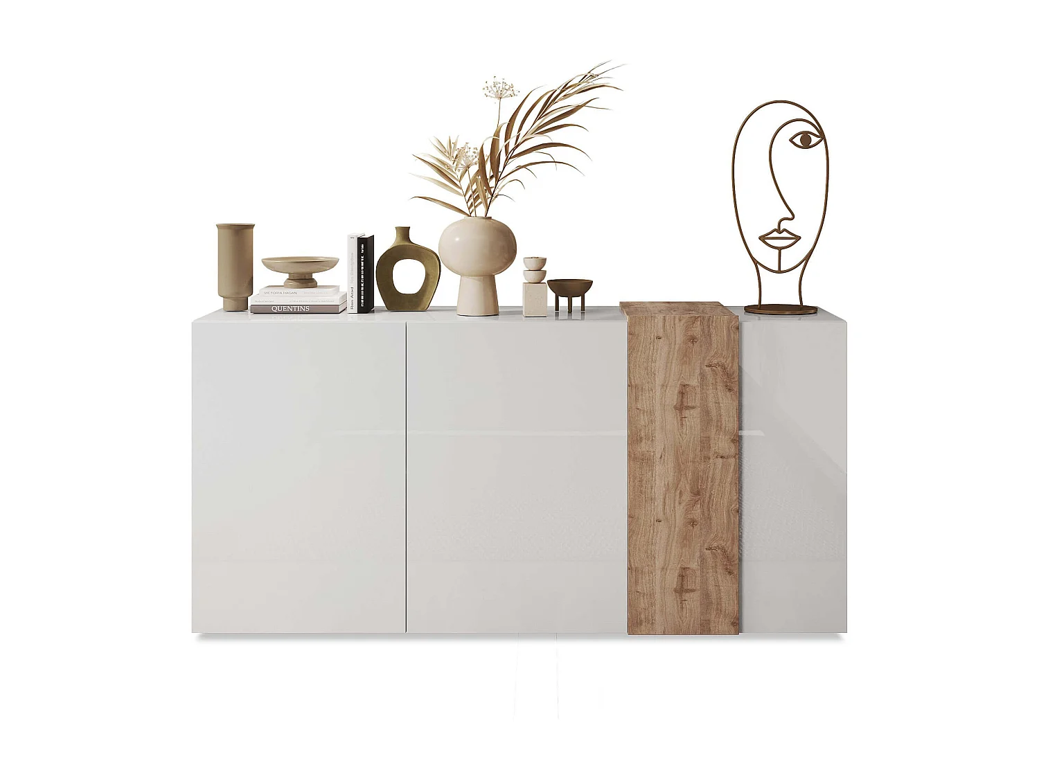 MilaniHome.it - madia di design moderno di design moderno industrial cm 181 x 86 x 44 hdi coloreBianco