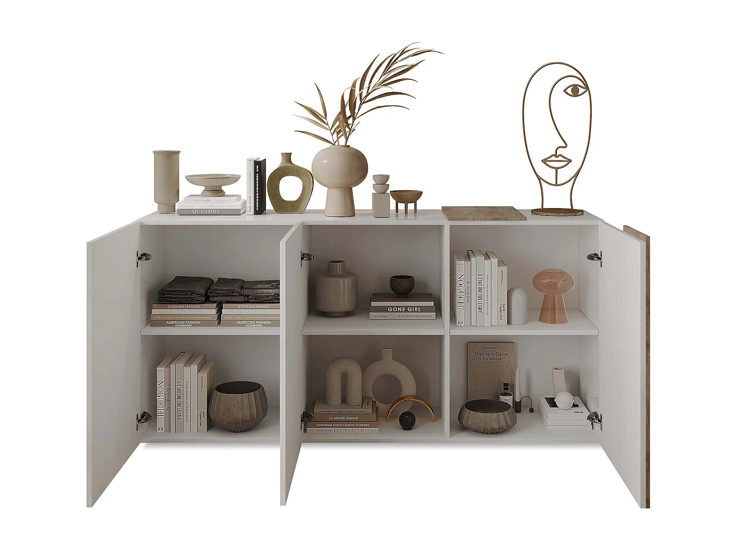 MilaniHome.it - madia di design moderno di design moderno industrial cm 181 x 86 x 44 hdi coloreBianco