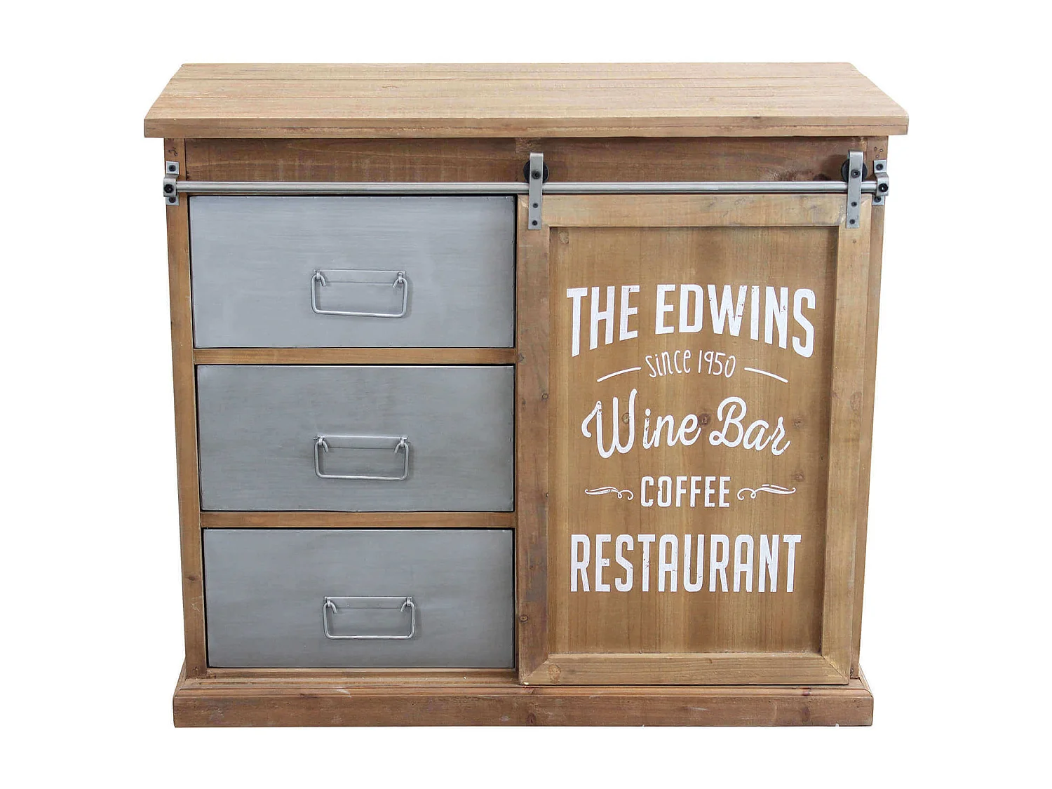 MilaniHome.it - madia in legno e metallo per salotto soggiorno cucina di design industrial cm 89x42,5x76,8 hdi coloreMarrone