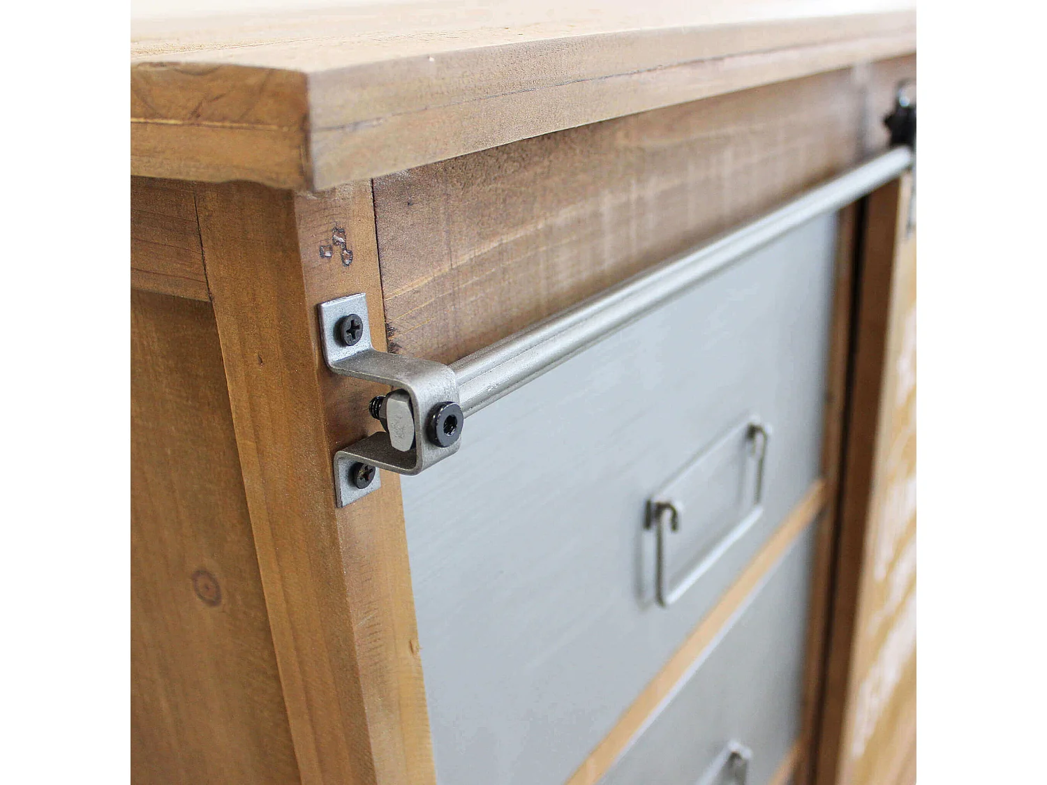 MilaniHome.it - madia in legno e metallo per salotto soggiorno cucina di design industrial cm 89x42,5x76,8 hdi coloreMarrone