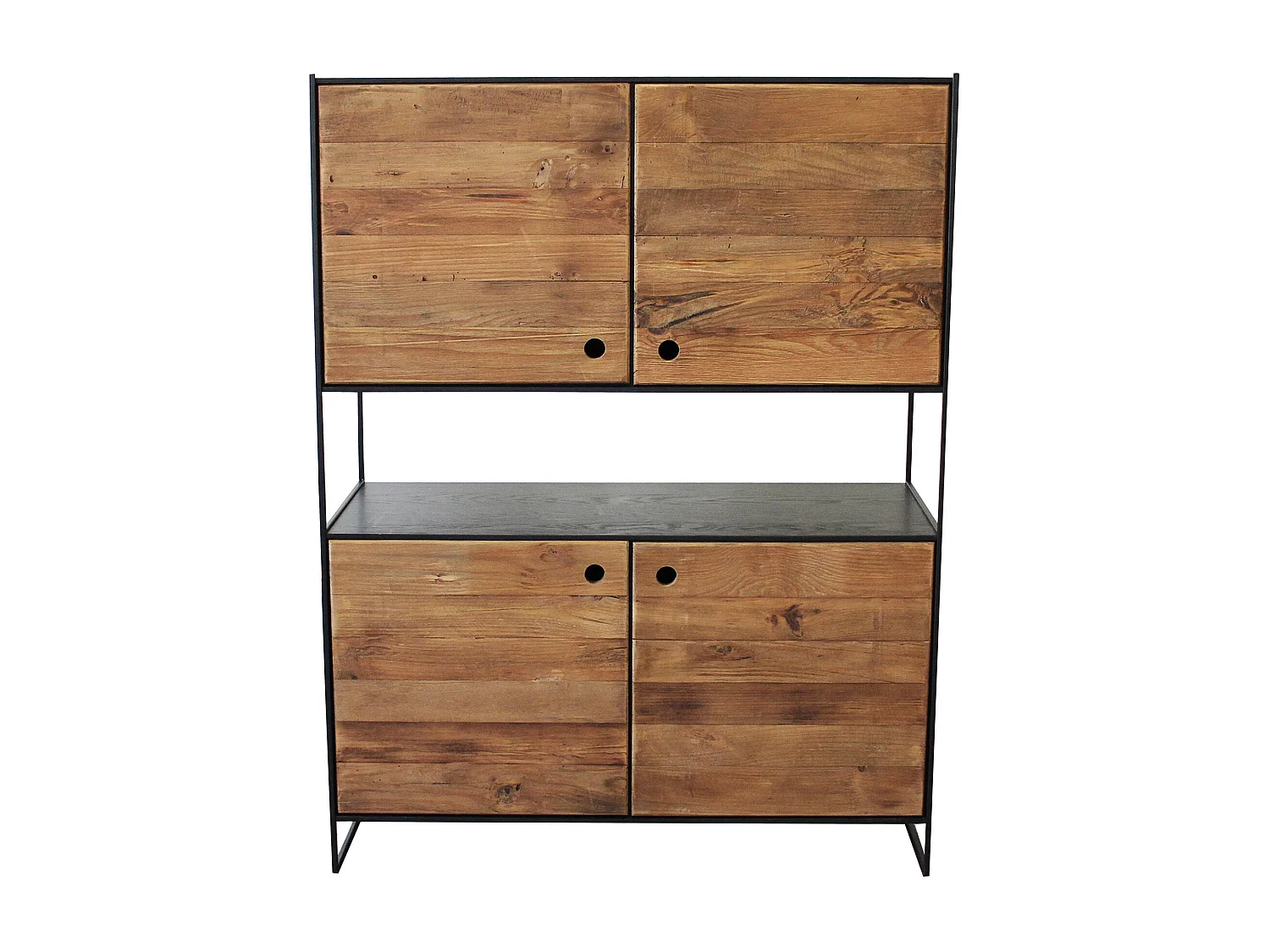 MilaniHome.it - credenza in legno massiccio di design moderno industrial cm 100 x 40 x 131 hdi coloreMarrone