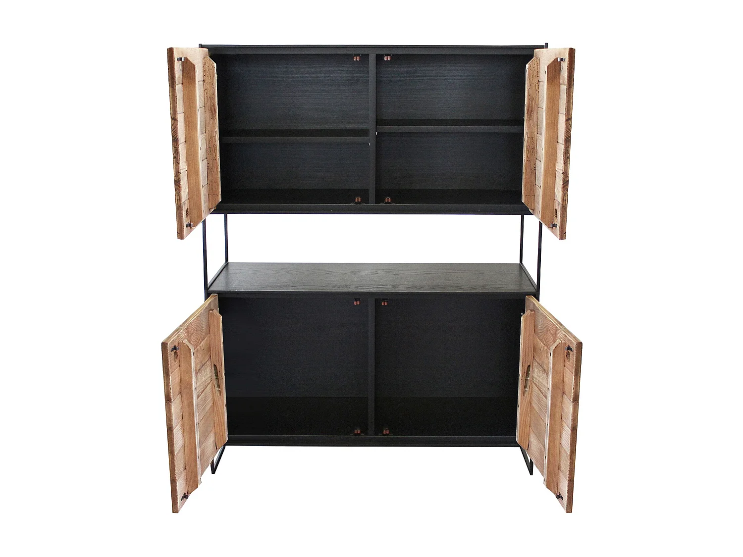 MilaniHome.it - credenza in legno massiccio di design moderno industrial cm 100 x 40 x 131 hdi coloreMarrone