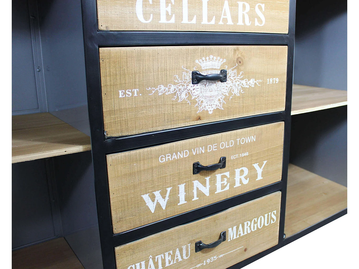 MilaniHome.it - madia in legno e metallo per salotto soggiorno cucina di design industrial cm 128x38x79 hdi coloreMarrone