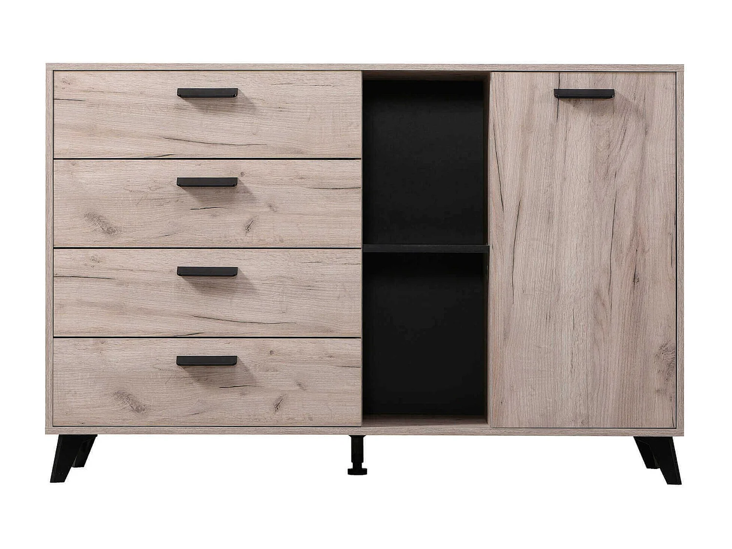 madia quattro cassetti un anta moderna minimal in legno di design moderno industrial cm 137,5 x 40 x 90,5 h