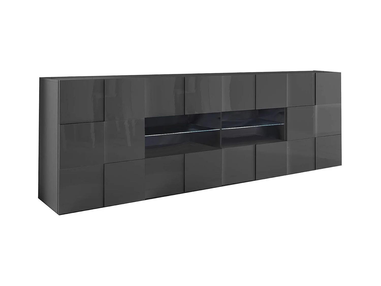 MilaniHome.it - madia di design moderno di design moderno industrial cm 241 x 84 x 43 hdi coloreAntracite