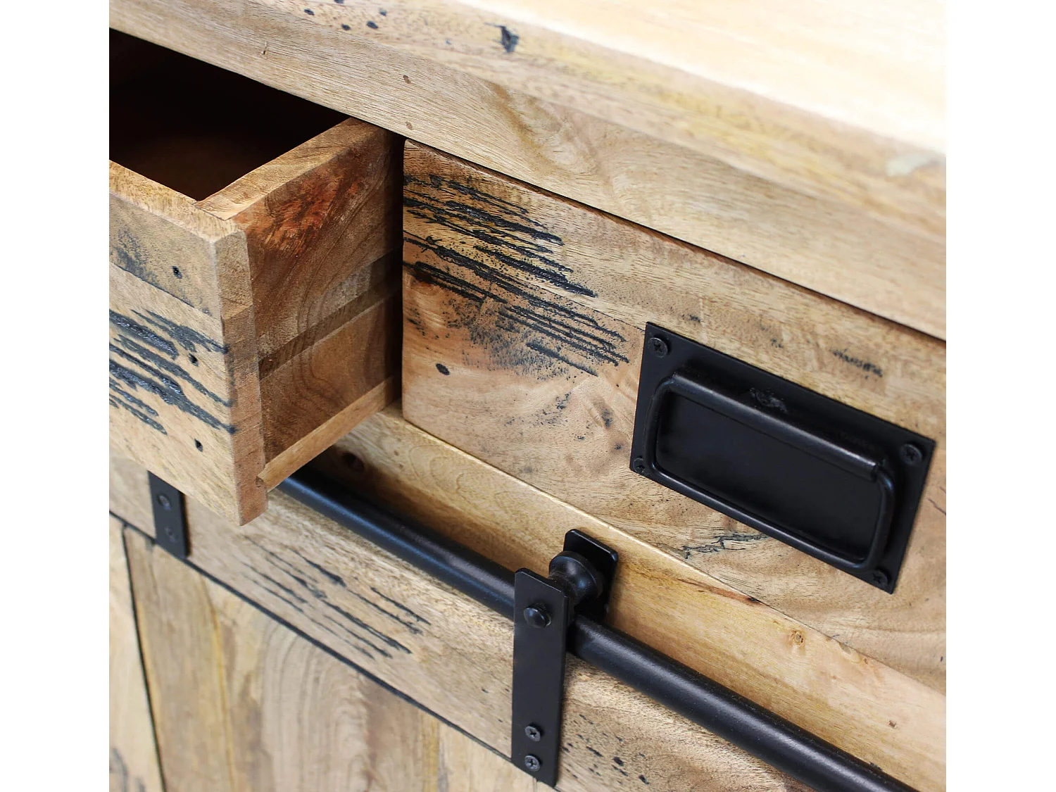 MilaniHome.it - credenza legno di mango di design moderno industrial cm 90x40x190 hdi coloreMarrone