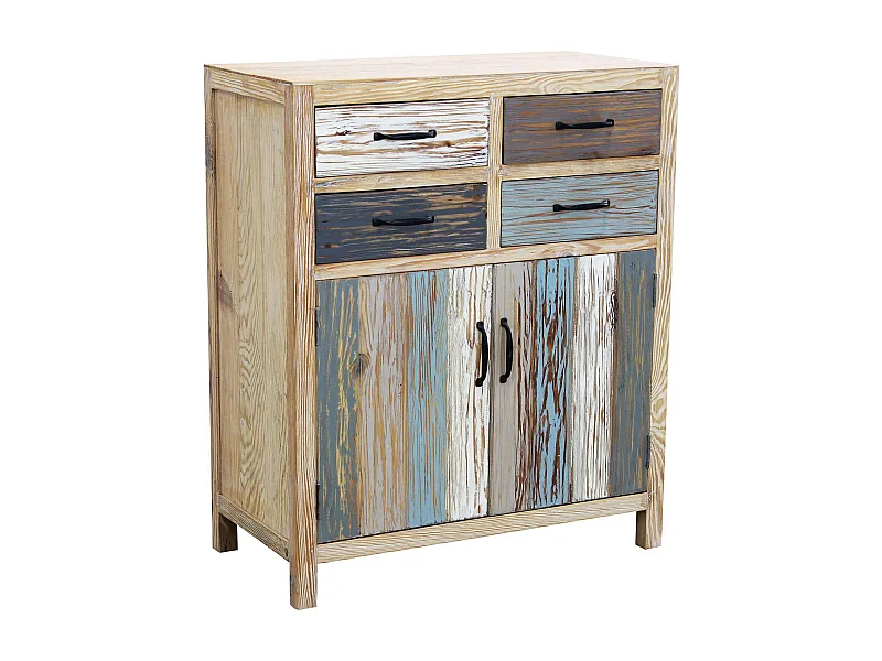 MilaniHome.it - Credenza In Legno Colorato Madia Di Design Mobile In Stile Vintage Moderno Per Sala Da Pranzo Soggiornodi coloreMulticolor