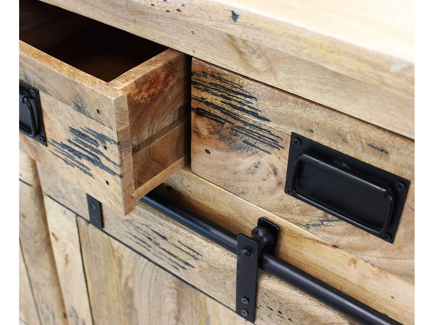 MilaniHome.it - madia legno di mango di design moderno industrial cm 150x45x90 hdi coloreMarrone