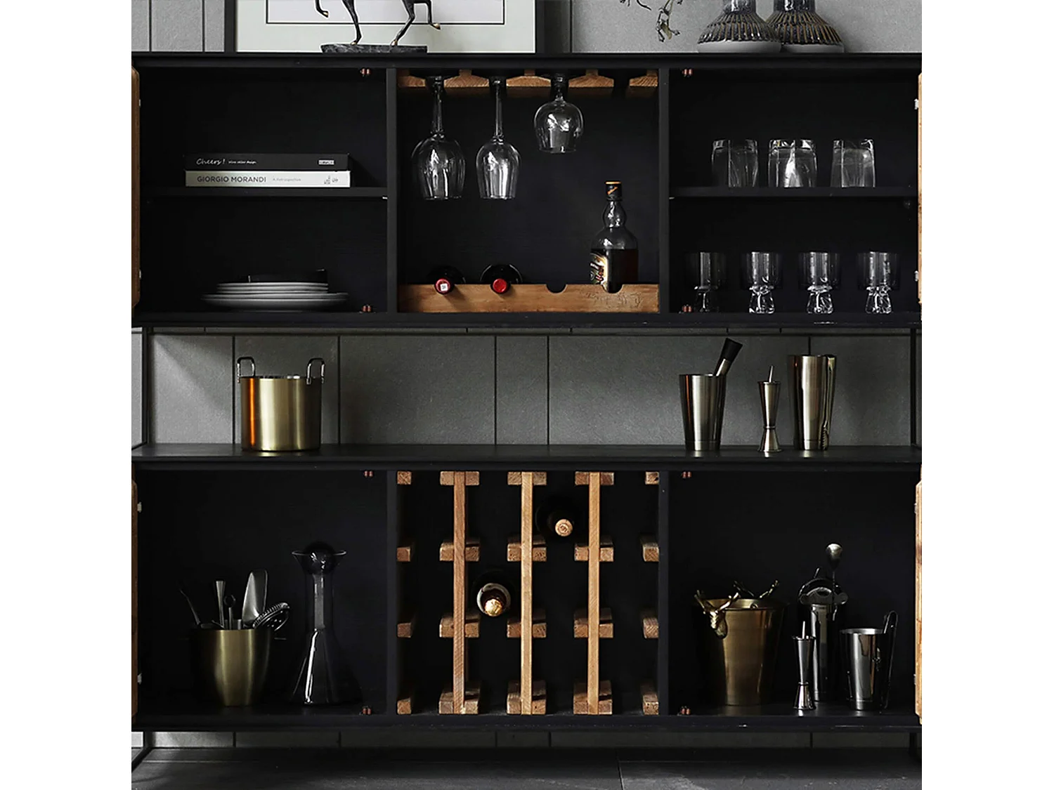 MilaniHome.it - credenza in legno massiccio di design moderno industrial cm 100 x 40 x 131 hdi coloreMarrone