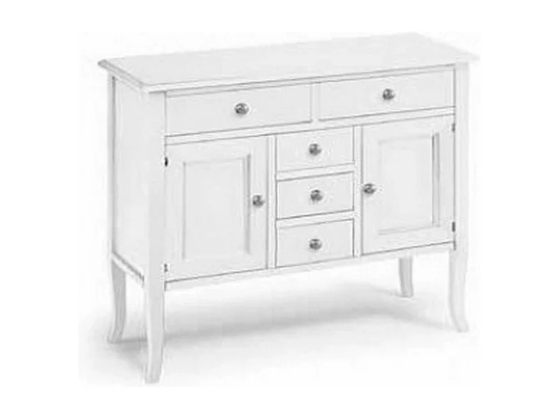 MilaniHome.it - Credenzina In Legno Massello 100x40x85di coloreBianco