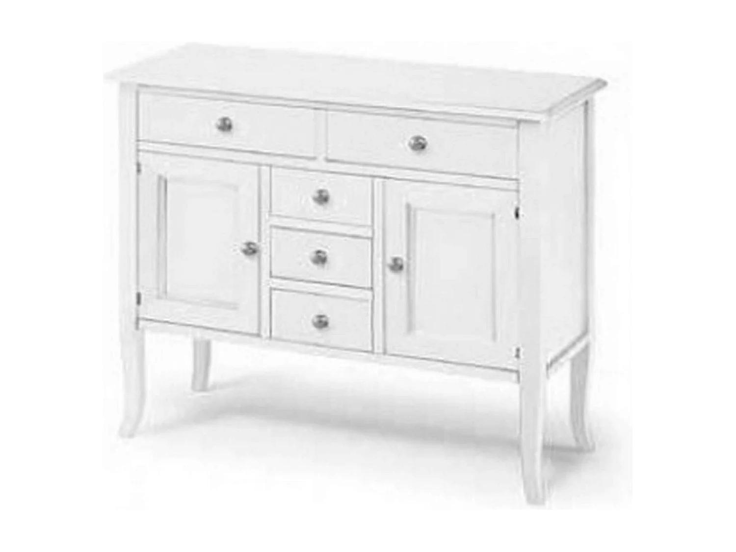 MilaniHome.it - Credenzina In Legno Massello 100x40x85di coloreBianco