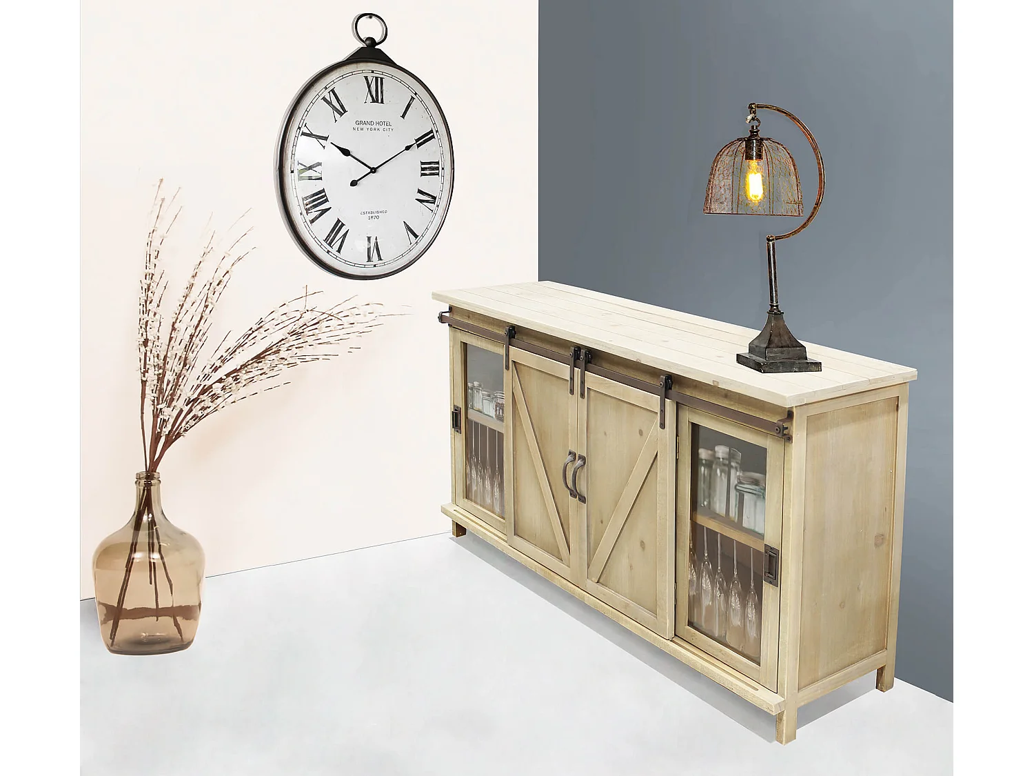 MilaniHome.it - madia in legno cm 142x41x76 hdi coloreMarrone