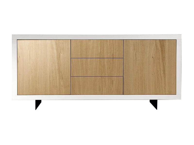 MilaniHome.it - Mobile Base Cm 186x45x87H Naturale E Bianco Per Cucina Sala Da Pranzo Salotto Soggiorno Camera Da Letto Ufficiodi coloreBianco