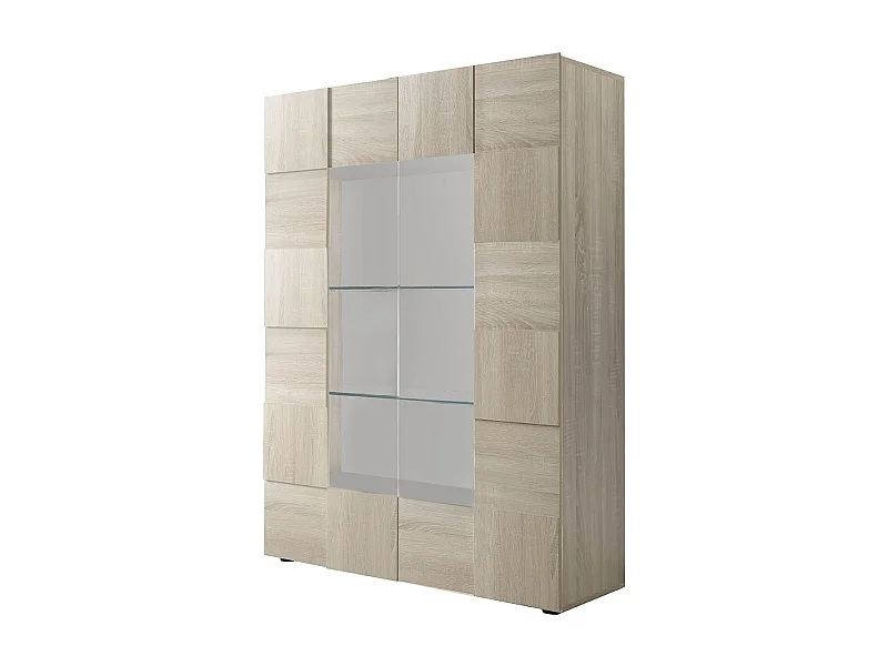 MilaniHome.it - vetrina moderna con 2 ante di design moderno industrial cm 121 x 166 x 43 hdi coloreMarrone