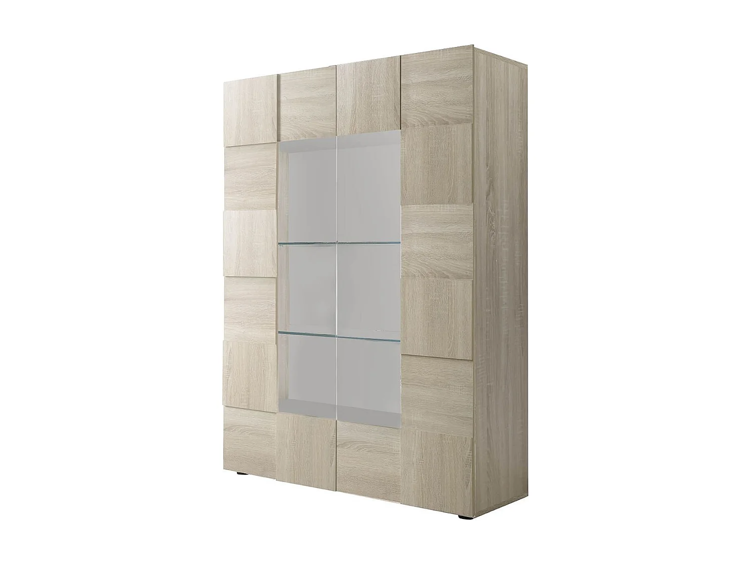 MilaniHome.it - vetrina moderna con 2 ante di design moderno industrial cm 121 x 166 x 43 hdi coloreMarrone