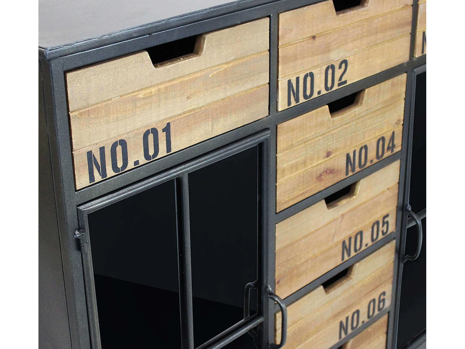 MilaniHome.it - madia industrial in metallo e legno cm 98,5x38,5x84 hdi coloreMarrone