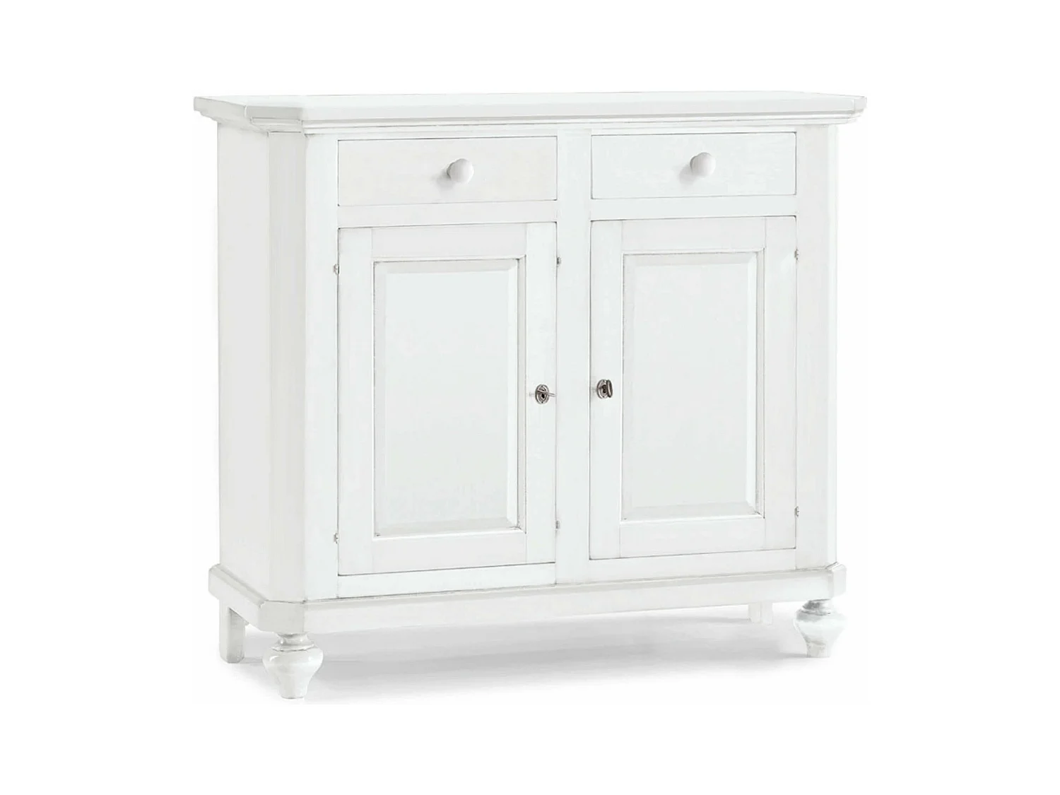 MilaniHome.it - Credenza In Legno Massello 103x43x96di coloreBianco
