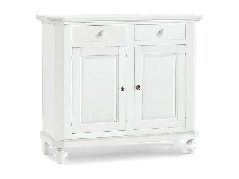 MilaniHome.it - Credenza In Legno Massello 103x43x96di coloreBianco