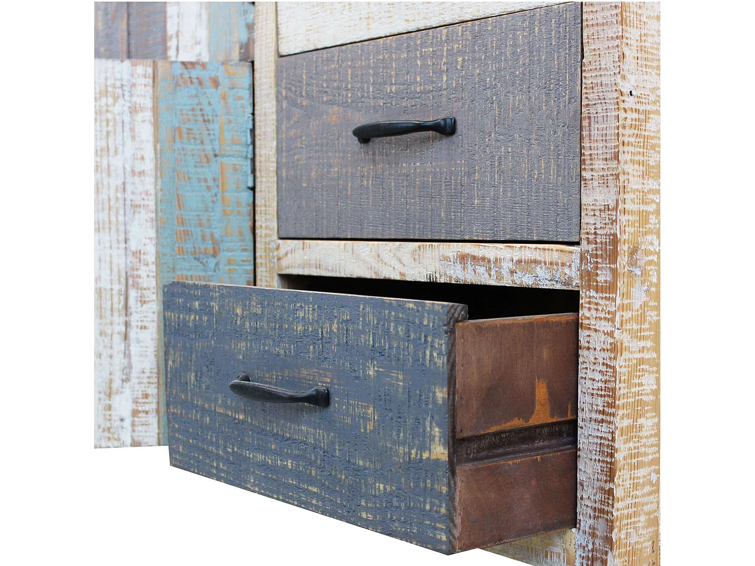 MilaniHome.it - Credenza In Legno Colorato Madia Di Design Mobile In Stile Vintage Moderno Per Sala Da Pranzo Soggiornodi coloreMulticolor