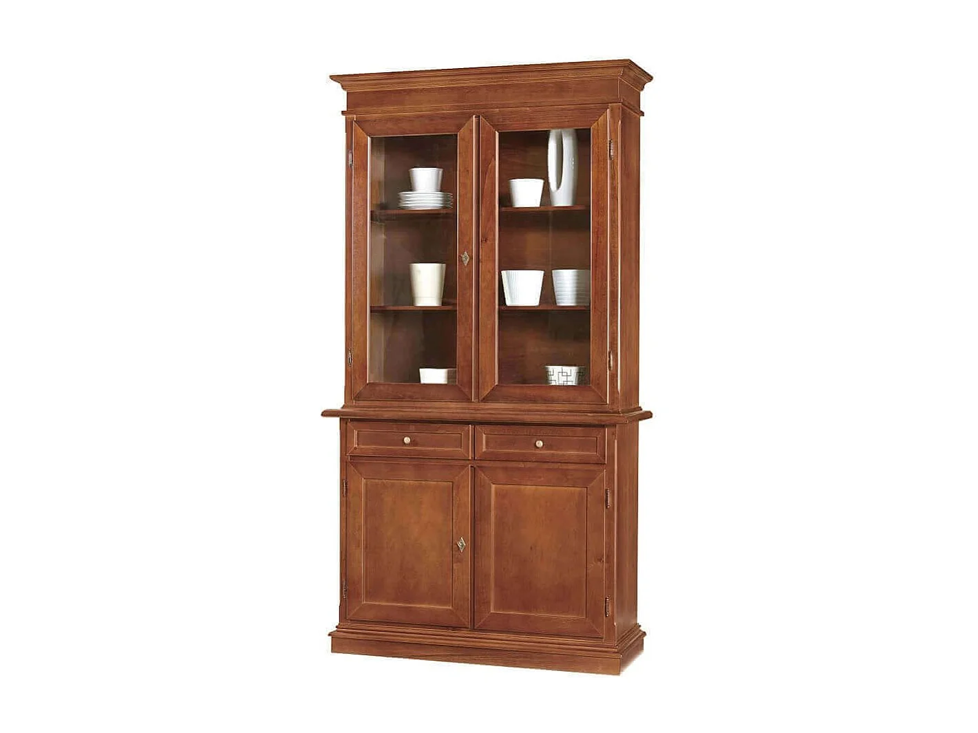 MilaniHome.it - Vetrina Tinta Noce 105x42x205 Per Interno Sala Da Pranzo Salotto Cucina Ufficio Massello Arte Poveradi coloreTinta noce