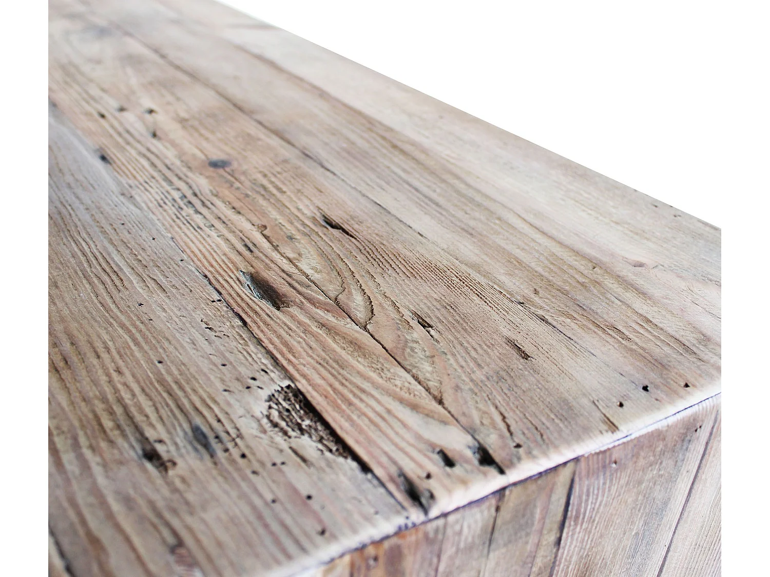 MilaniHome.it - Madia con 4 ante e 4 cassetti in legno di pino riciclato di design moderno in legno invecchiato pezzo unico cm 200x48x85 hdi coloreMarrone