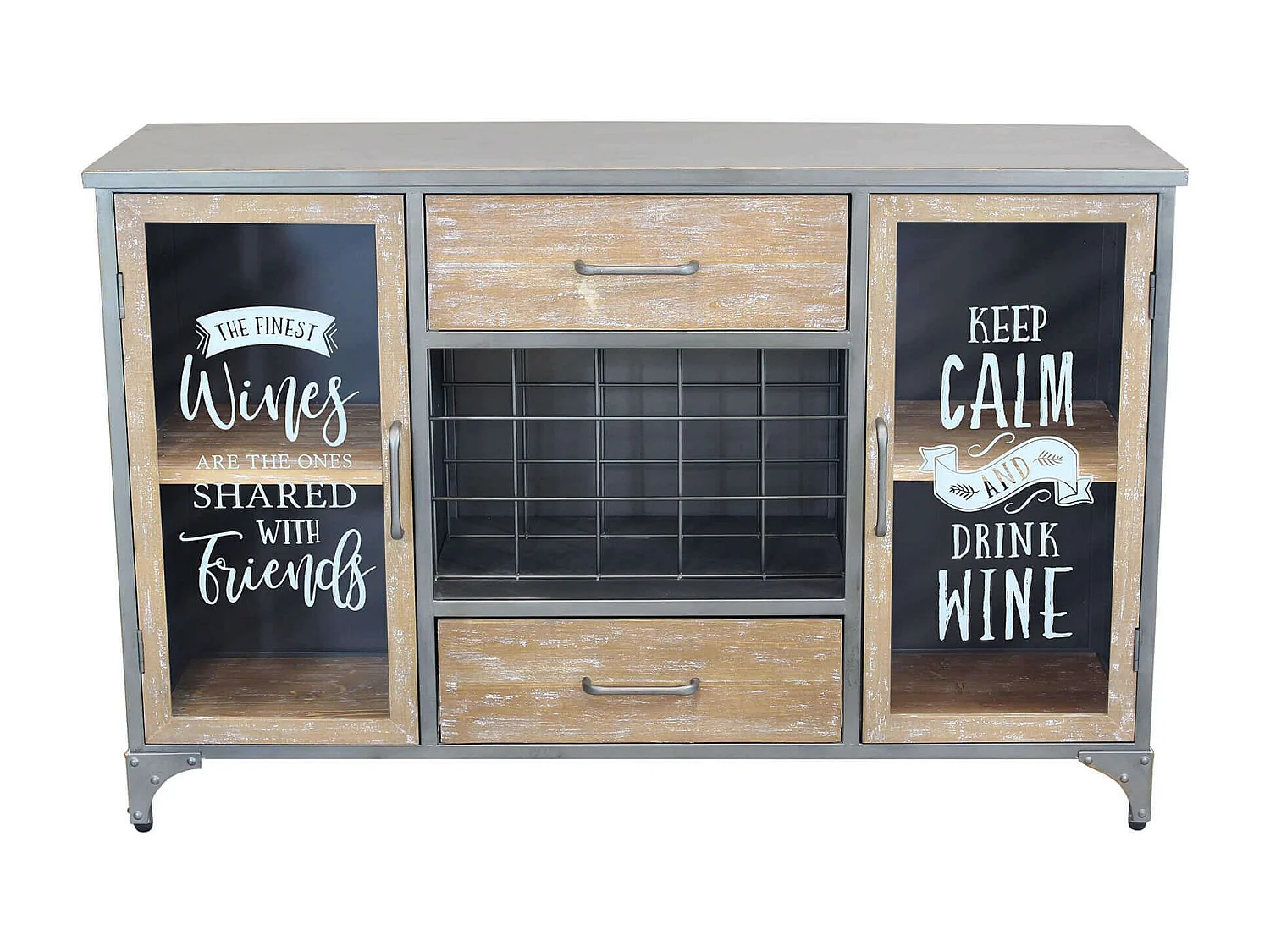 MilaniHome.it - madia industrial in metallo e legno cm 124x39,5x80 hdi coloreMarrone