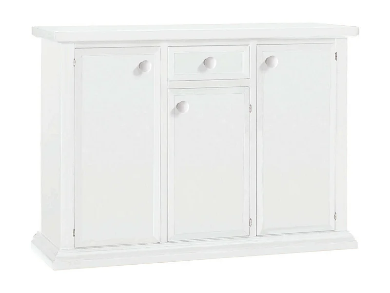 MilaniHome.it - Credenza Bianca 120x40x88 Per Interno Sala Da Pranzo Salotto Cucina Ufficio Massello Arte Poveradi coloreBianco