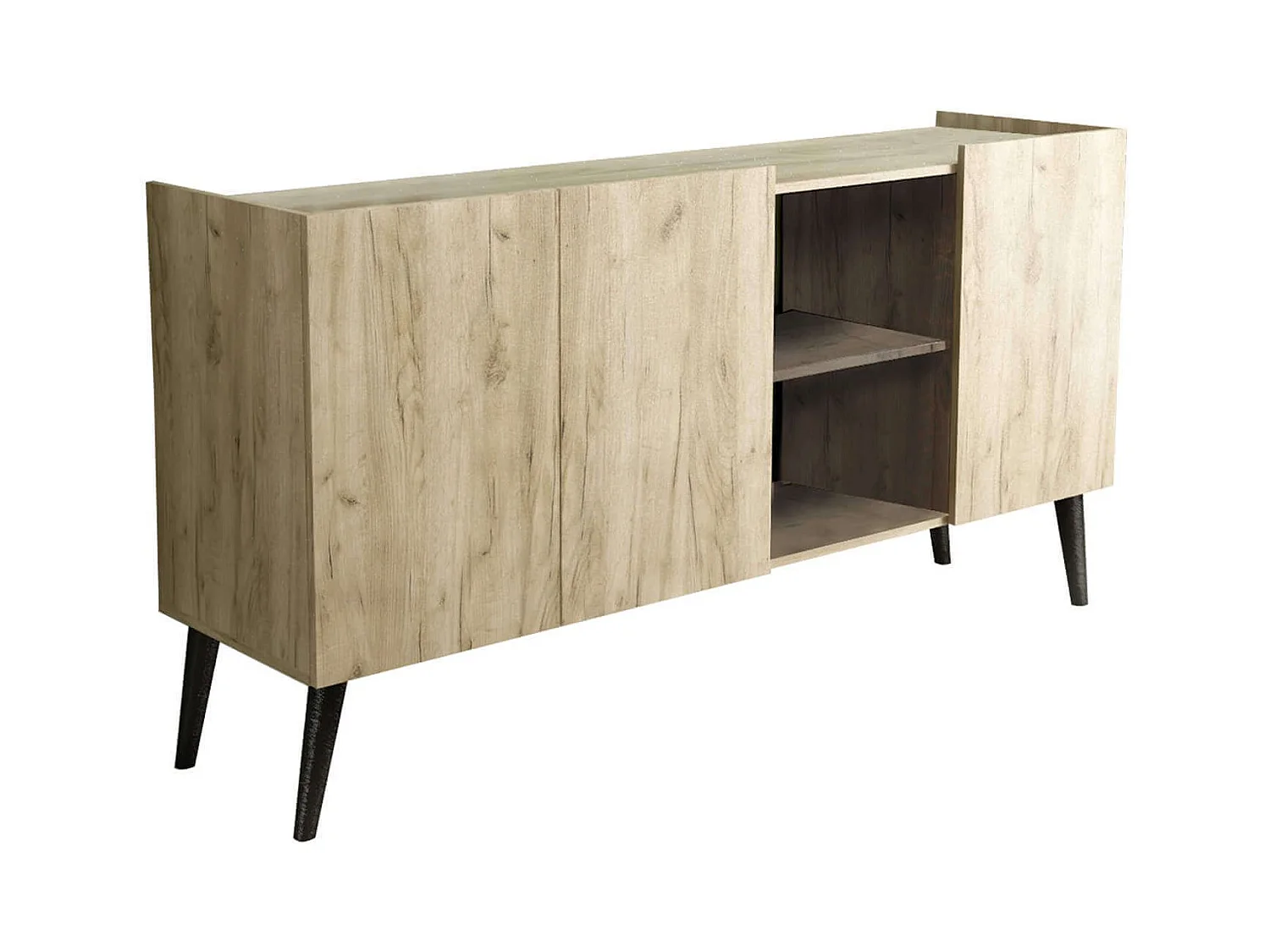 MilaniHome.it - madia di design con 3 ante di design moderno contemporaneo cm 160 x 40 x 83 hdi coloreRovere grigio