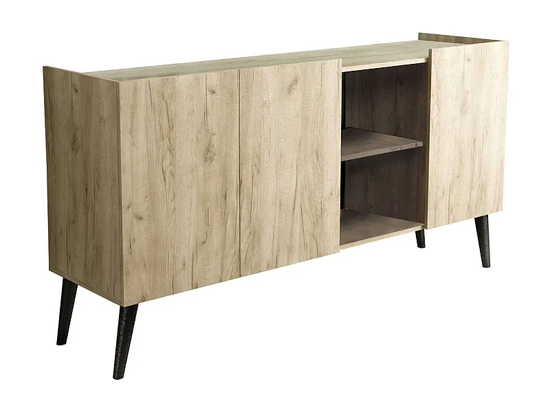 MilaniHome.it - madia di design con 3 ante di design moderno contemporaneo cm 160 x 40 x 83 hdi coloreRovere grigio