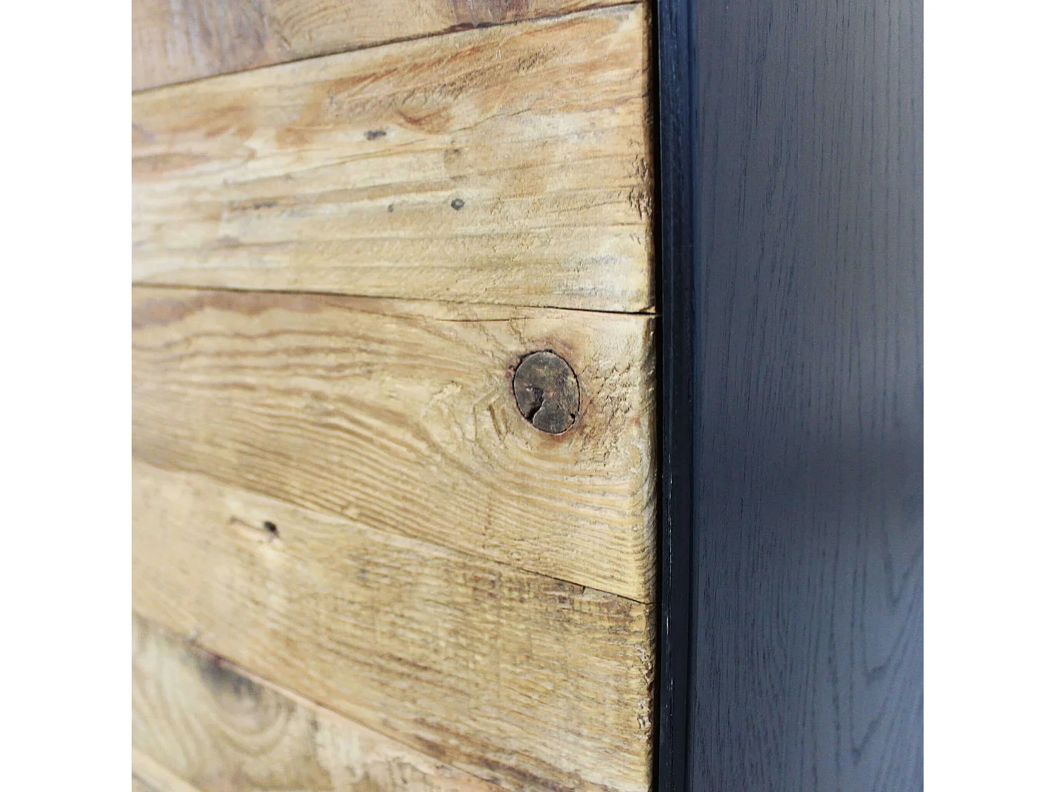 MilaniHome.it - madia 2 ante 3 cassetti di design moderno in legno di pino riciclato massiccio stile moderno vintagedi coloreMarrone