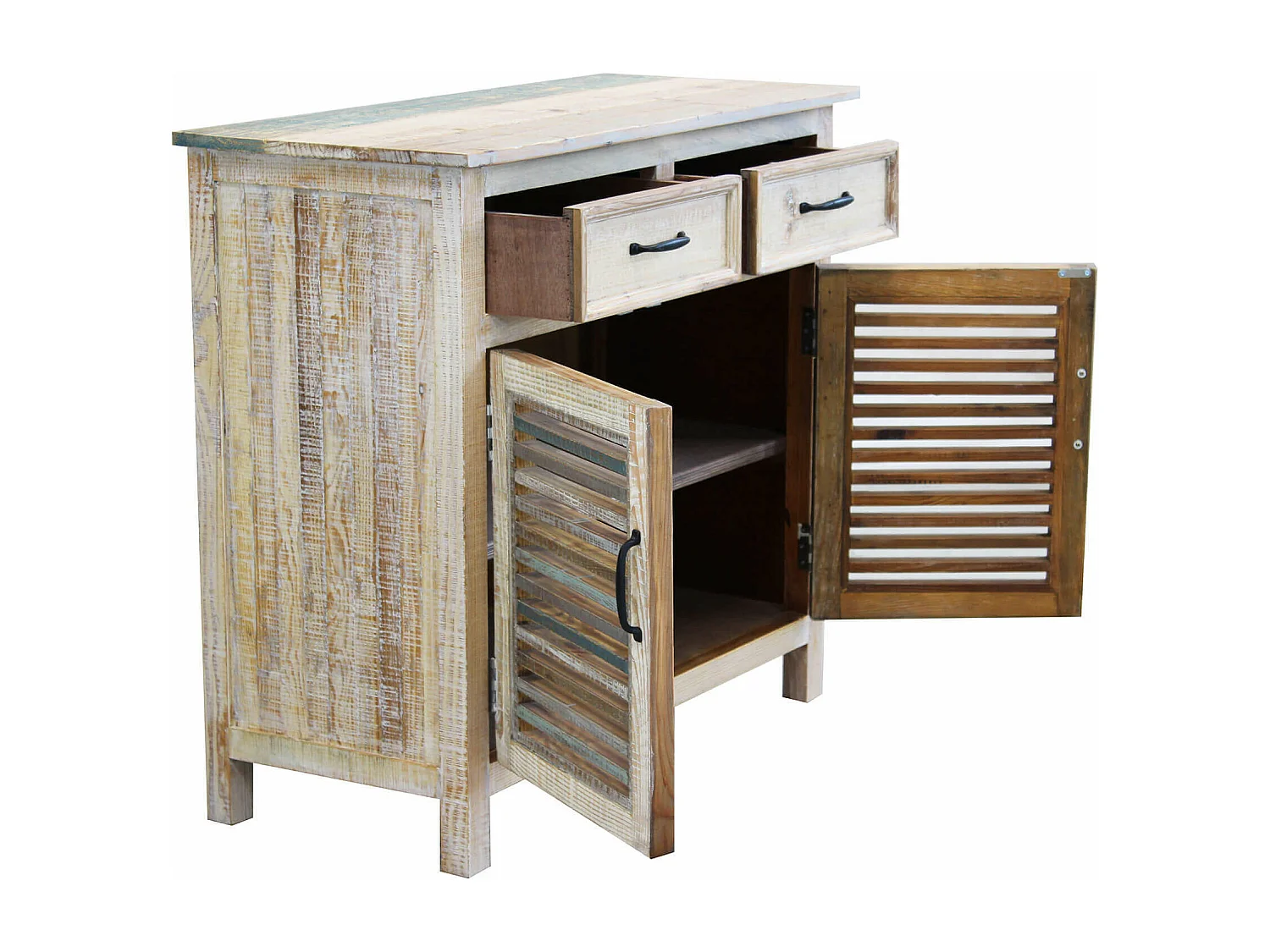 MilaniHome.it - Credenza In Legno Colorato Madia Di Design Mobile In Stile Vintage Moderno Per Sala Da Pranzo Soggiornodi coloreMulticolor