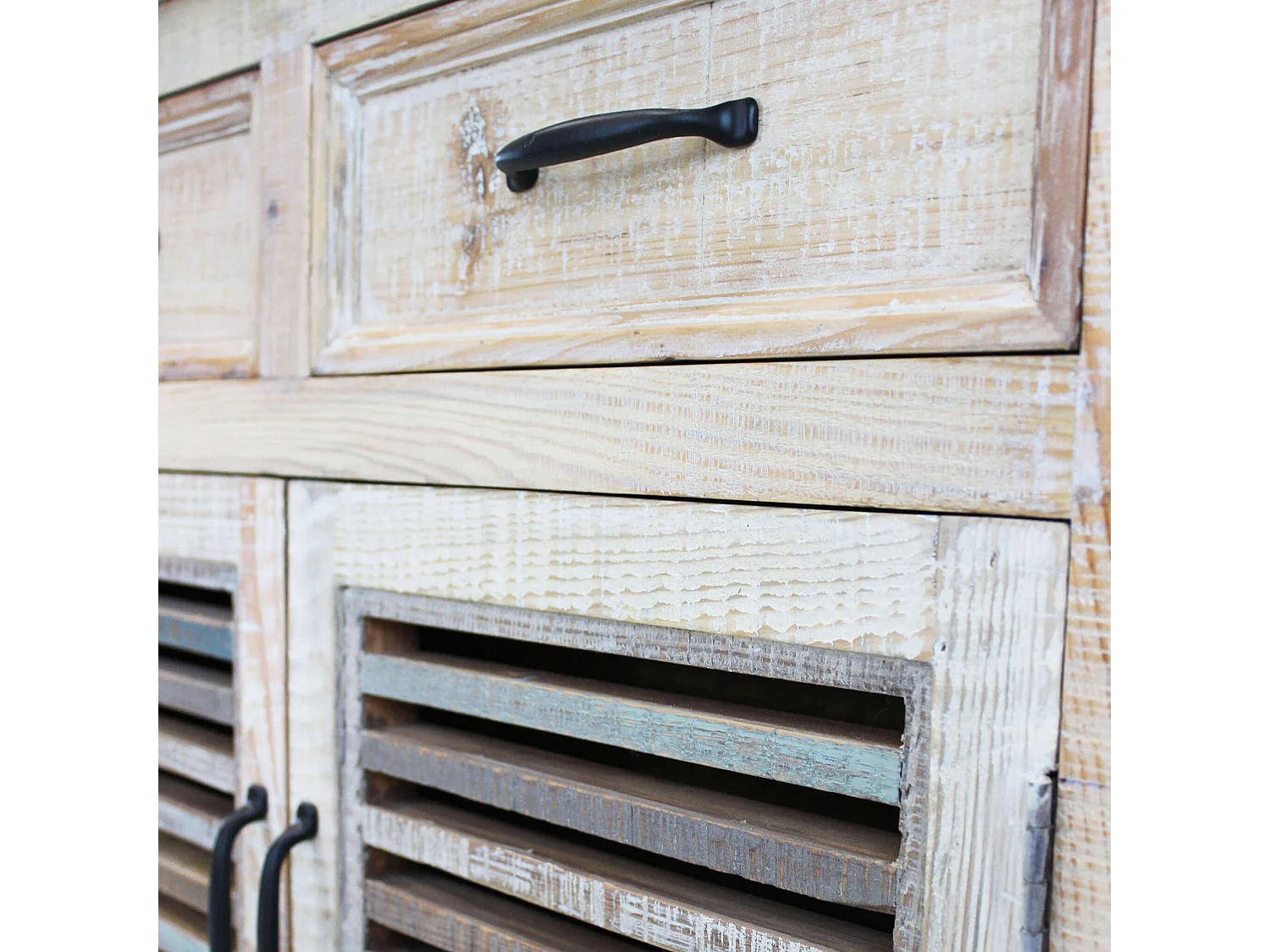 MilaniHome.it - Credenza In Legno Colorato Madia Di Design Mobile In Stile Vintage Moderno Per Sala Da Pranzo Soggiornodi coloreMulticolor