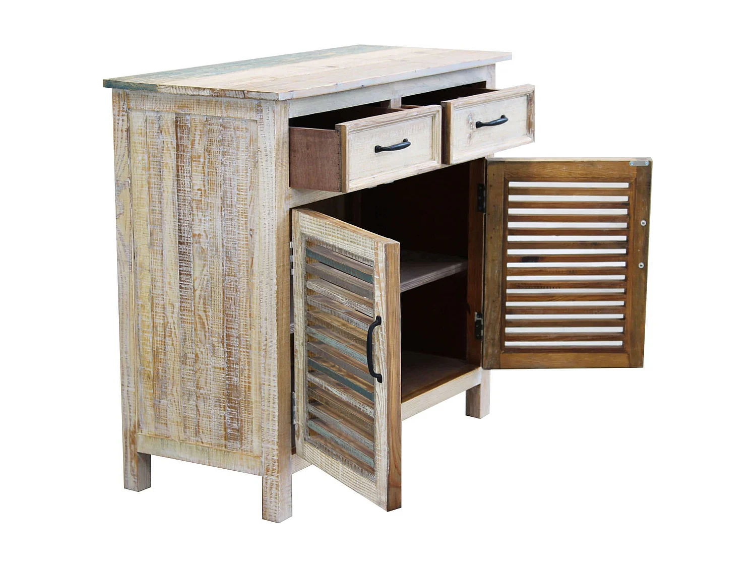 MilaniHome.it - Credenza In Legno Colorato Madia Di Design Mobile In Stile Vintage Moderno Per Sala Da Pranzo Soggiornodi coloreMulticolor