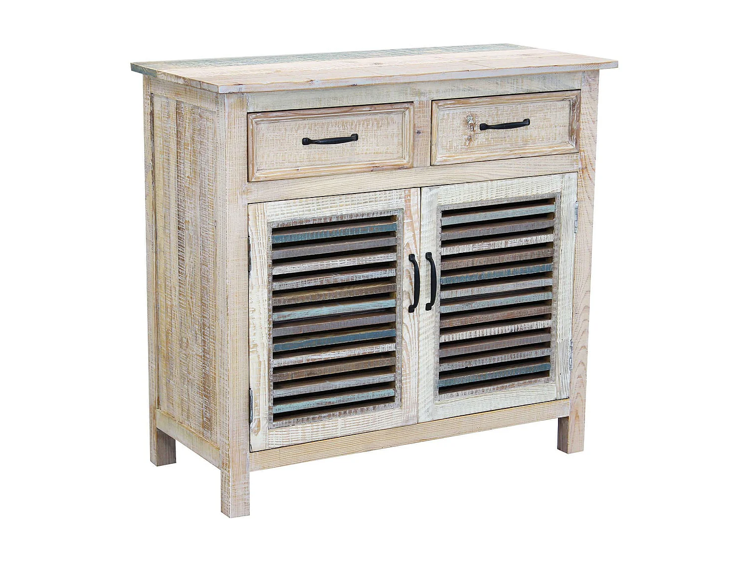 Milani Home - Credenza In Legno Colorato Madia Di Design Mobile In Stile Vintage Moderno Per Sala Da Pranzo Soggiorno - Multicolor