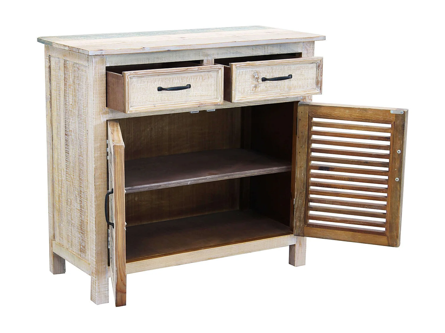 Milani Home - Credenza In Legno Colorato Madia Di Design Mobile In Stile Vintage Moderno Per Sala Da Pranzo Soggiorno - Multicolor