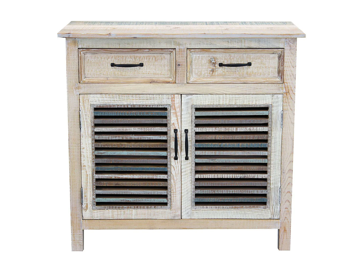 Milani Home - Credenza In Legno Colorato Madia Di Design Mobile In Stile Vintage Moderno Per Sala Da Pranzo Soggiorno - Multicolor