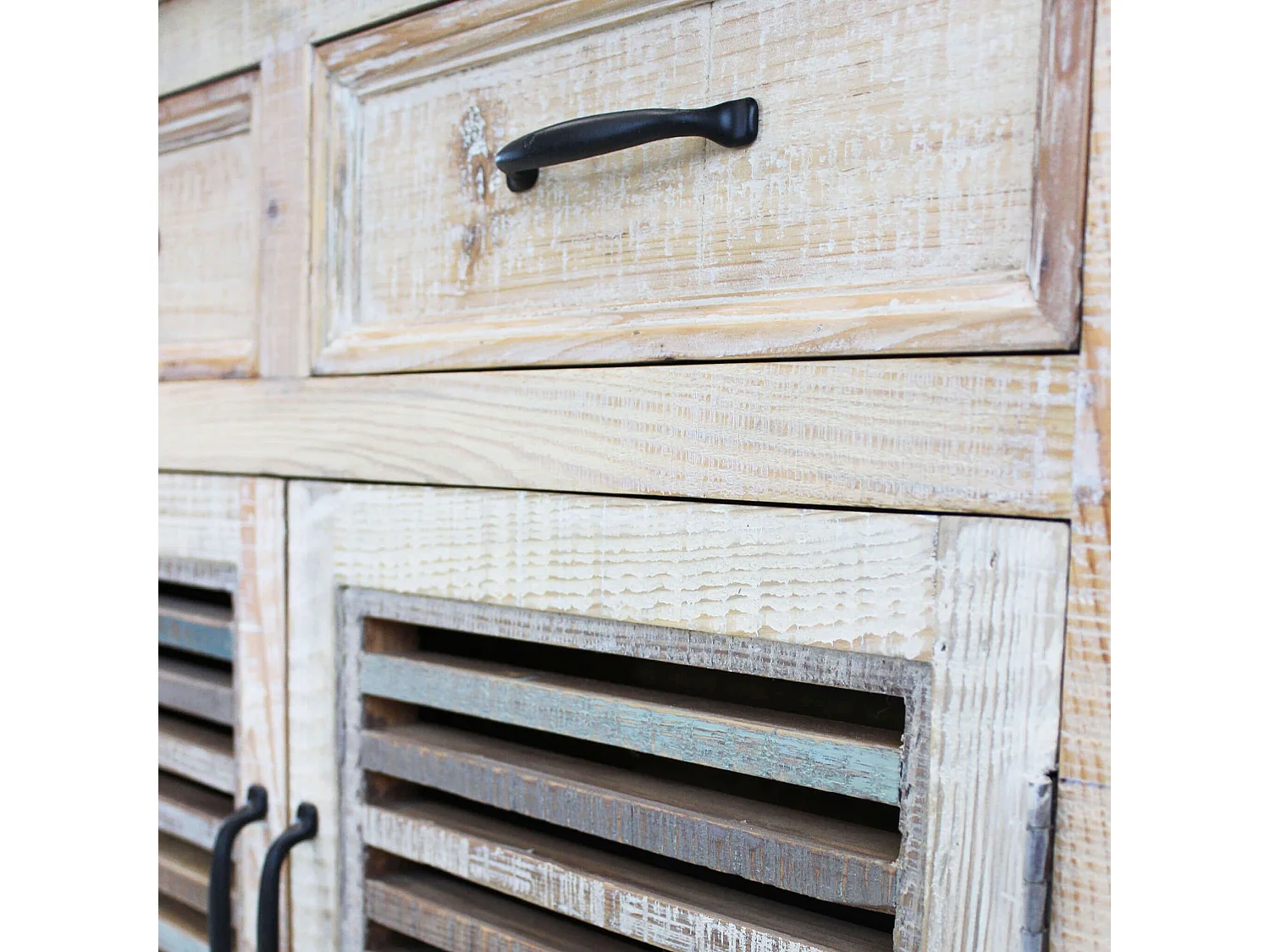 Milani Home - Credenza In Legno Colorato Madia Di Design Mobile In Stile Vintage Moderno Per Sala Da Pranzo Soggiorno - Multicolor