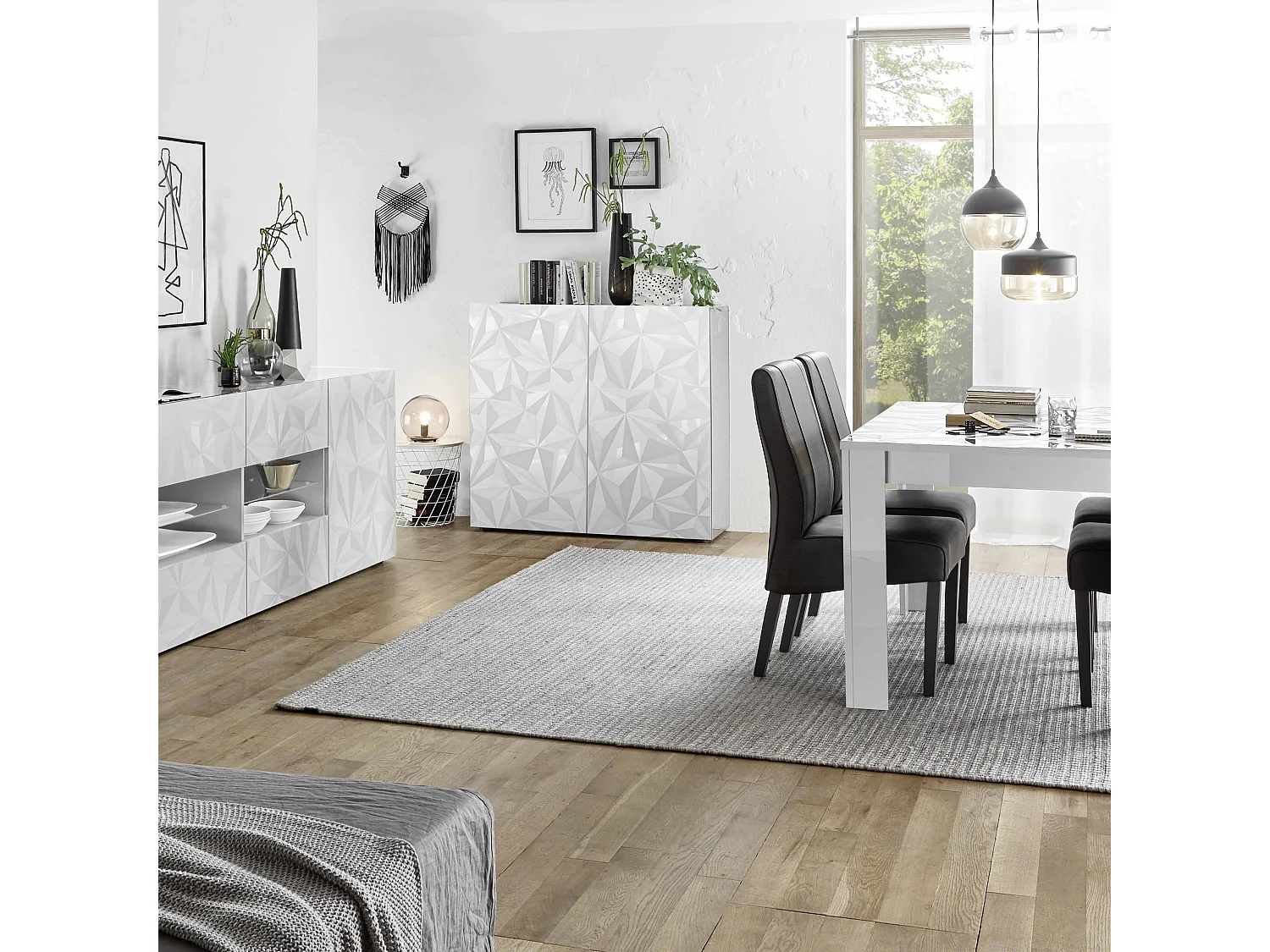 MilaniHome.it - credenza di design moderno di design moderno industrial cm 121 x 111 x 42 hdi coloreBianco