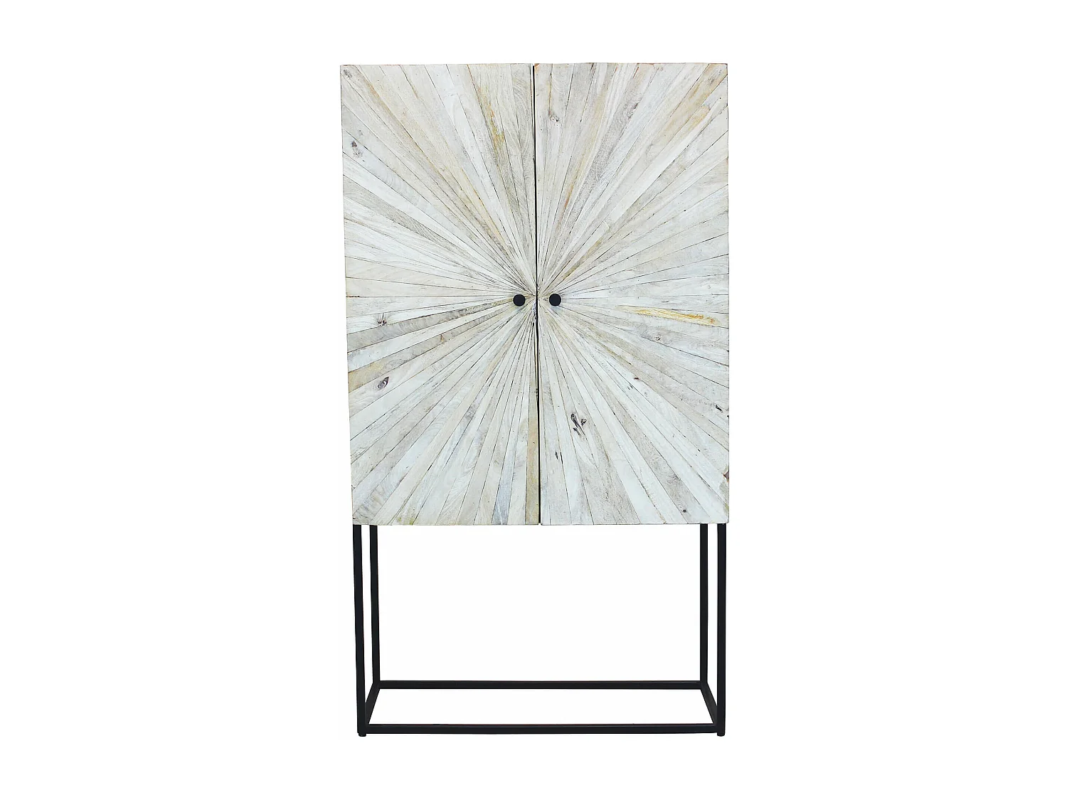 MilaniHome.it - Mobile con decoro naturale con 4 ante in legno di mango con struttura in ferro cm 90x40x160 hdi coloreMarrone