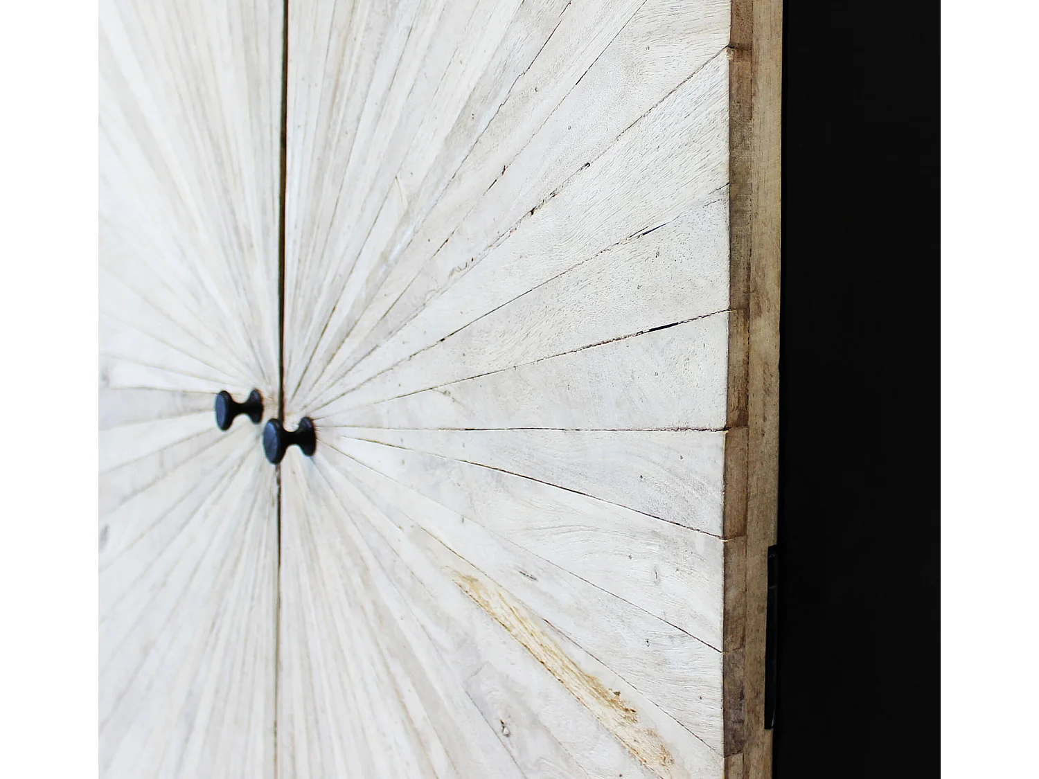 MilaniHome.it - Mobile con decoro naturale con 4 ante in legno di mango con struttura in ferro cm 90x40x160 hdi coloreMarrone