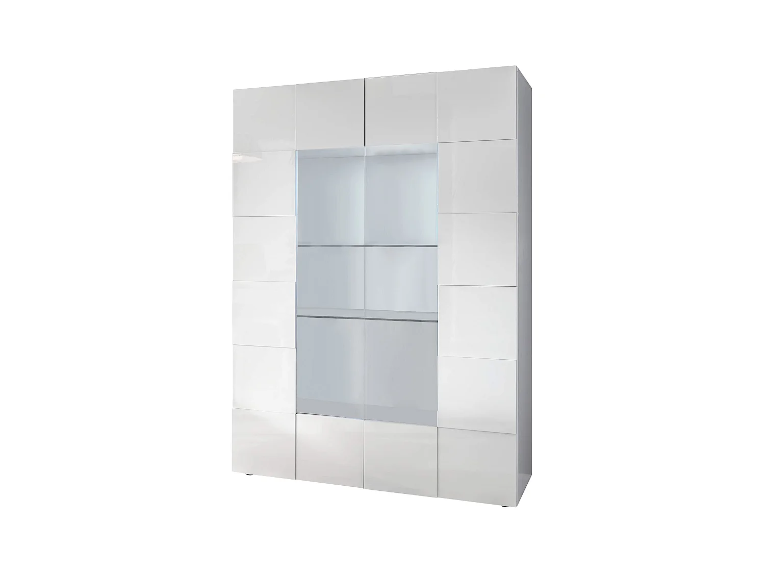 MilaniHome.it - vetrina moderna con 2 ante di design moderno industrial cm 121 x 166 x 43 hdi coloreBianco