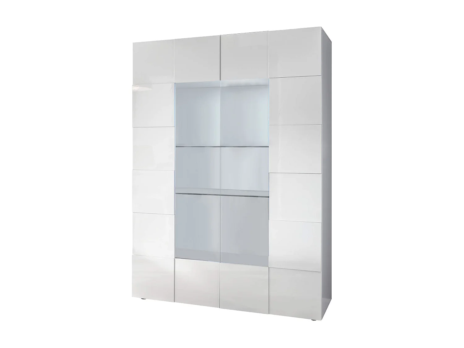 MilaniHome.it - vetrina moderna con 2 ante di design moderno industrial cm 121 x 166 x 43 hdi coloreBianco