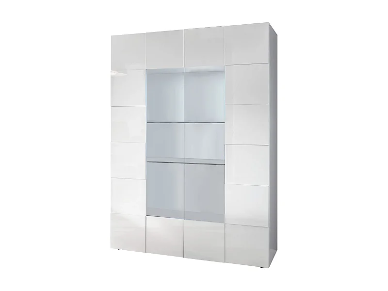 MilaniHome.it - vetrina moderna con 2 ante di design moderno industrial cm 121 x 166 x 43 hdi coloreBianco