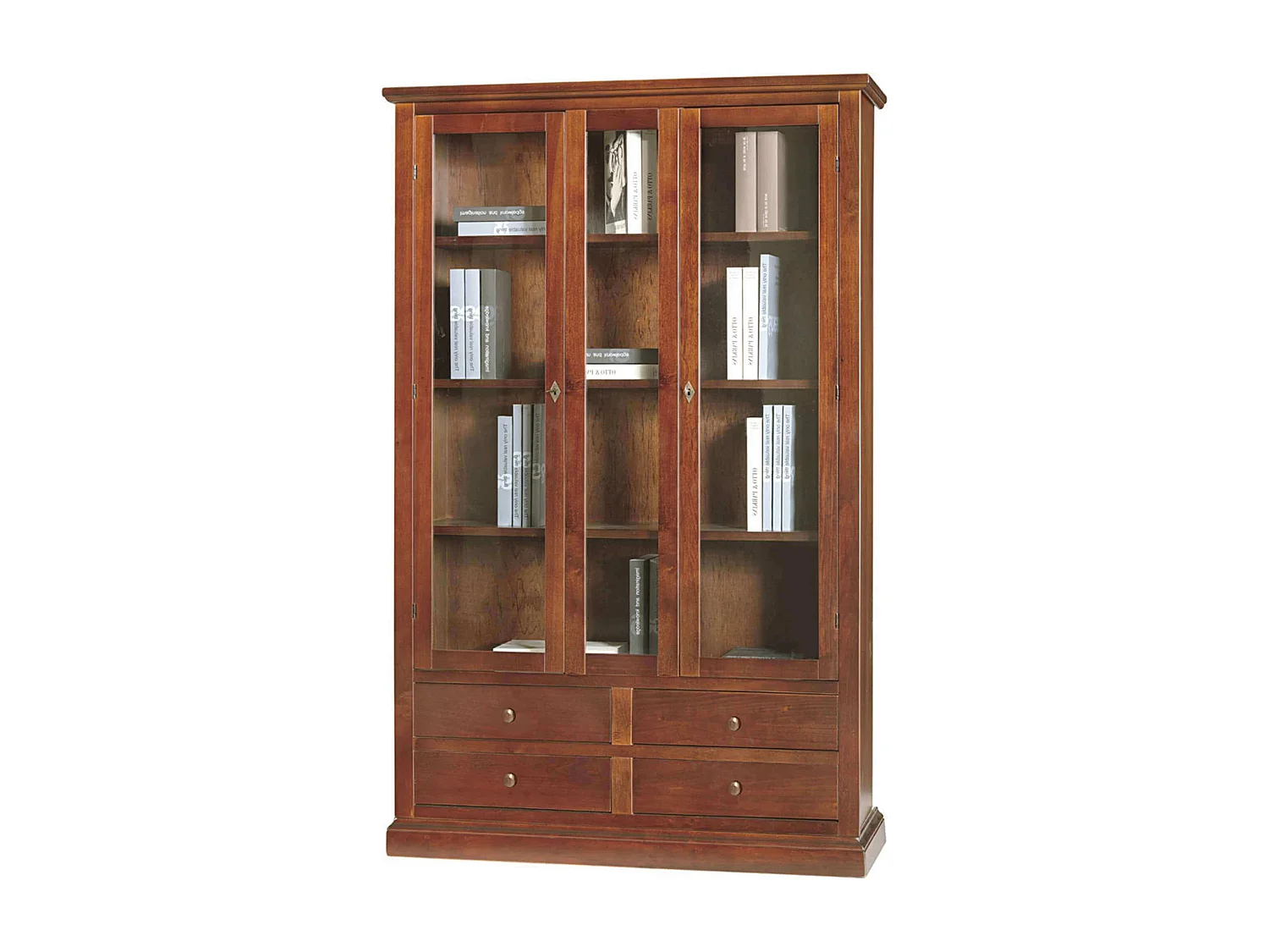 MilaniHome.it - Mobile Vetrina Cm 119x40x185 H Color Noce Per Interno Casa Cucina Sala Da Pranzo Salotto Soggiorno Camera Da Letto Ufficiodi coloreTinta noce