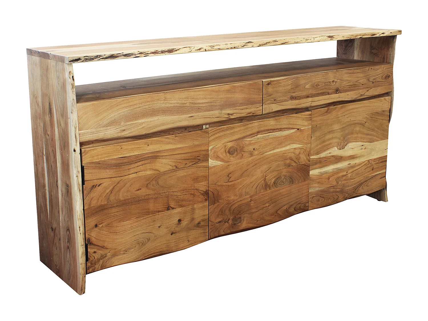 MilaniHome.it - madia in legno massiccio di design moderno industrial cm 190 x 45 x 96 hdi coloreMarrone