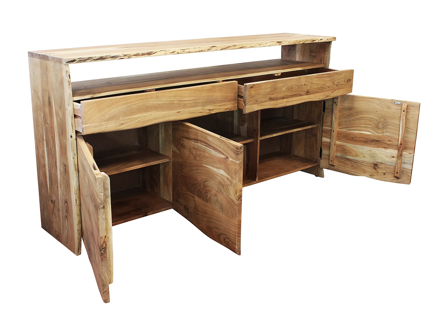 MilaniHome.it - madia in legno massiccio di design moderno industrial cm 190 x 45 x 96 hdi coloreMarrone